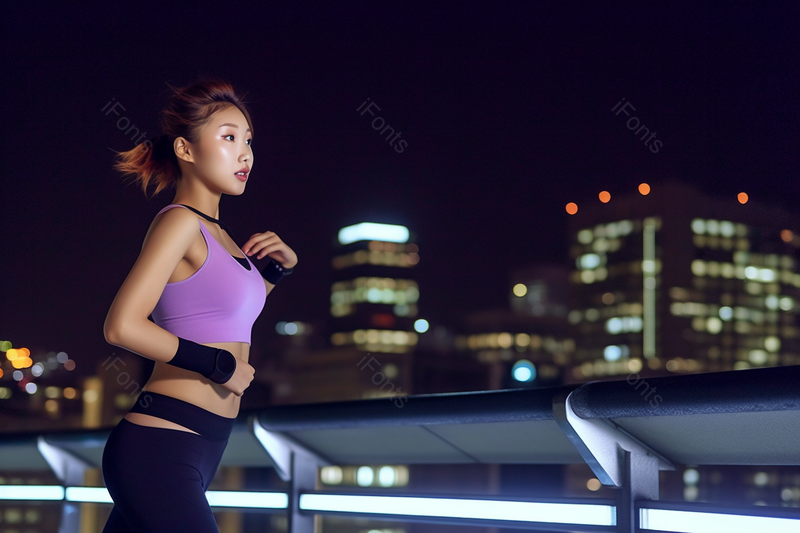 户外室外夜晚在城市健身的女人实拍摄影图,高清,摄影图,摄影图片,图片大全,摄影图免费下载